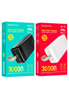 Внешний аккумулятор Borofone BJ19B, 30000mAh PD+QC3.0 (white)