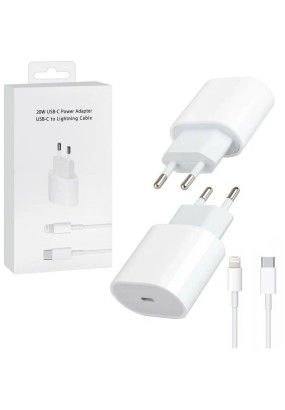 СЗУ Foxconn USB-C Power Adapter PD 20W + кабель Type-C to Lightning (white)