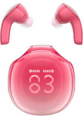 Наушники bluetooth ACEFAST T9 Crystal color Air bluetooth earbuds pomelo red