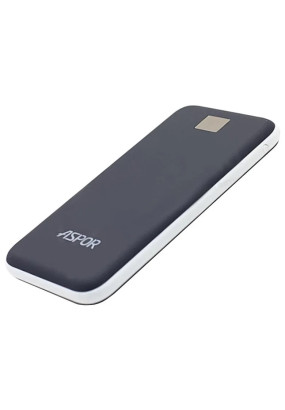 Аккумулятор внешний резервный Aspor A386 soft touch 12000 mAh голубой