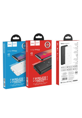 Внешний аккумулятор 10000mAh 1USB 2.0A Li-pol c беспроводной зарядкой Hoco J50 (Black)