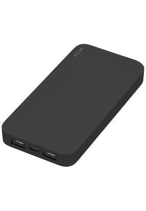 Аккумулятор внешний Xiaomi Solove 10000mAh Type-C с 2xUSB выходом, кожаный чехол (001M+ Black), черн