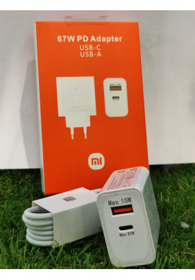 СЗУ Mi (НС) USB-C+USB-A Power Adapter Max PD 67W + кабель Type-C (white)