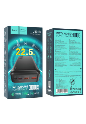Аккумулятор внешний резервный HOCO J101В Astute 22.5W fully compatible power bank 30000 mAh (чёрный)