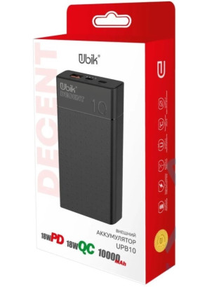 Внешний аккумулятор Ubik UPB10PD PD+QC 18W 10000mA (black)