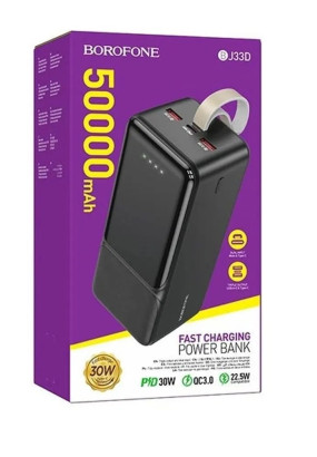 Аккумулятор внешний резервный BOROFONE BJ33D Creed PD30W (50000mAh) (черный)